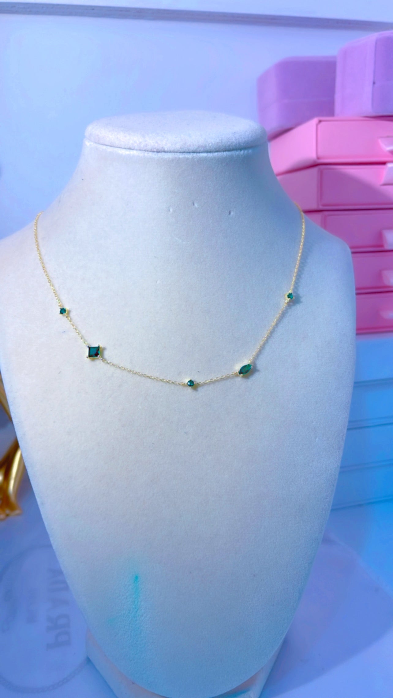 Necklace-cristales verdes