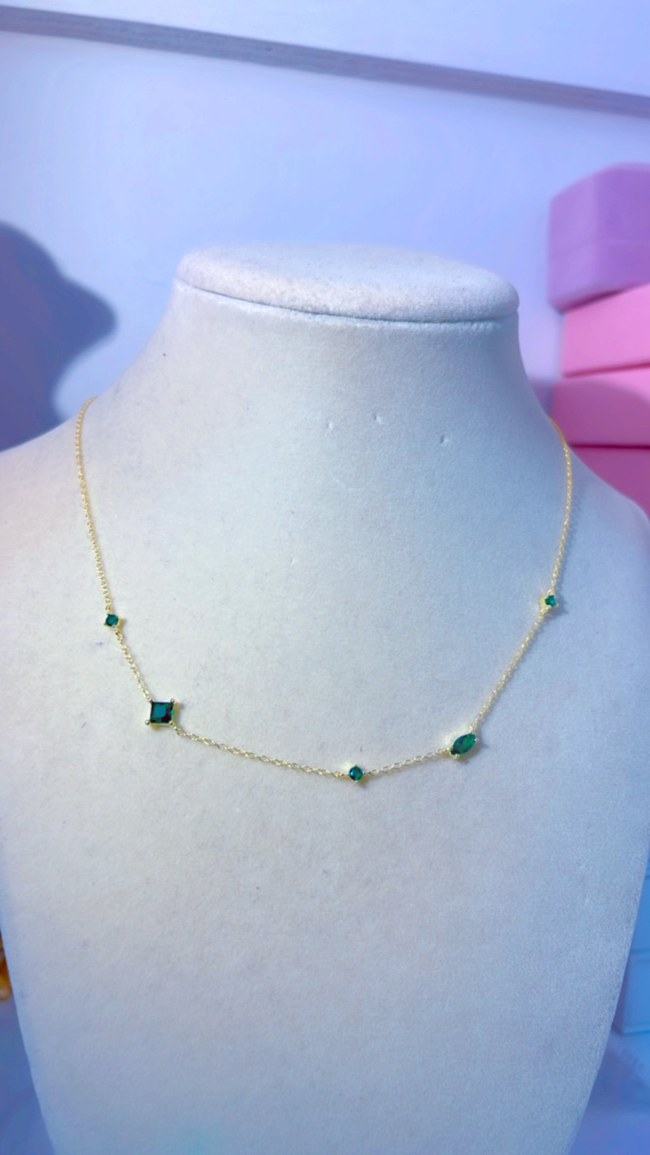 Necklace-cristales verdes