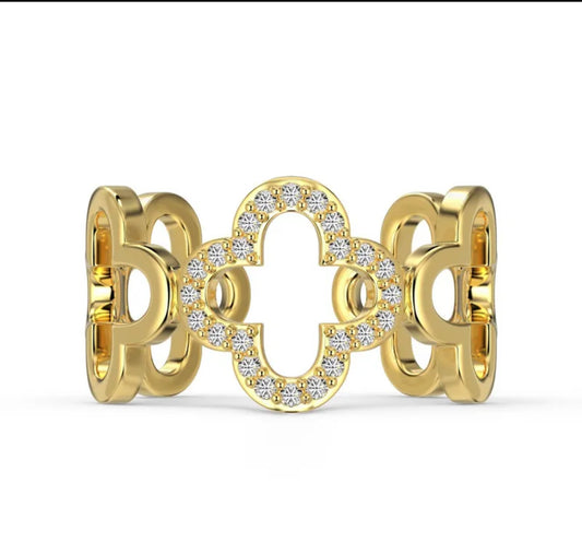 Estrella silconia ring. Gold. S925